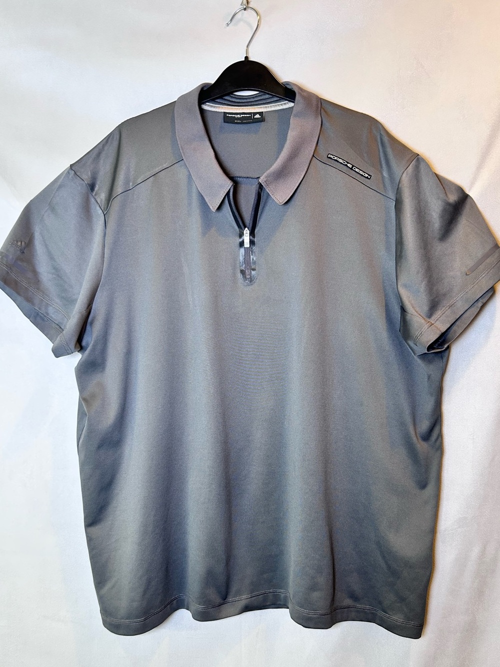 Porsche Design Sport Adidas Grey Quarter-Zip Polo Shirt 2XL